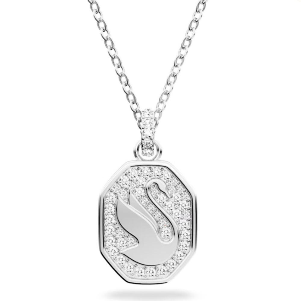 Swarovski Signum pendant Swan Long White Rhodium plated NEW